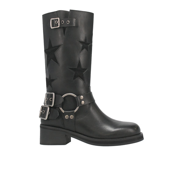 Shop Black Womens Dingo Blacklist Tooled-Inlay Round Toe