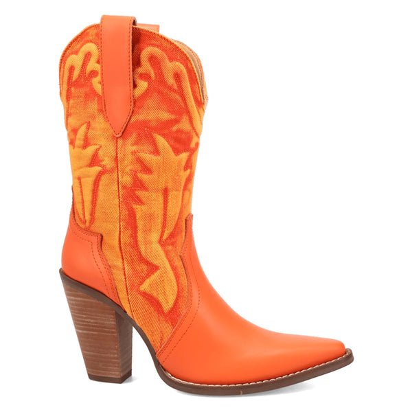 Shop Orange Womens Tipsy Embroidered Pointed Toe Pull On Cowboy