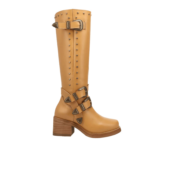 Shop Yellow Womens Fillmore Leather Round Toe Zippered Boots