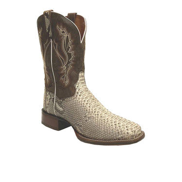 original tobacco python cowboy boots Los Altos Mens Snip Toe Rustic Brown Boot This made Austin Ostrich Boots - Tobacco