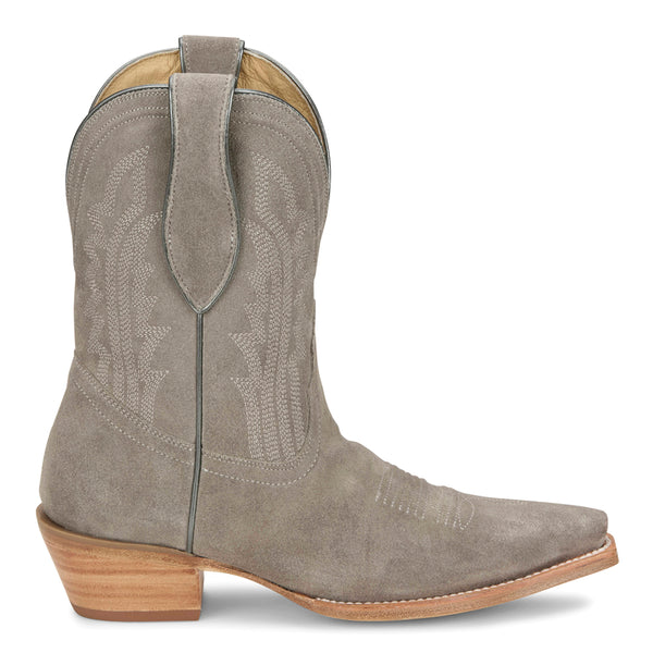 Shop Grey Womens Tony Lama Lea 9 Inch Suede Snip Toe Cowboy  display picture 3