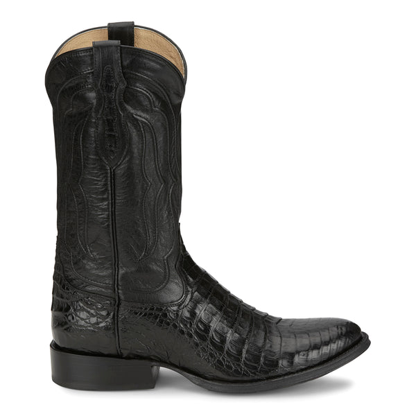 Shop Black Mens Tremaine Croc Embossed 12 Inch Caiman Round  display picture 3