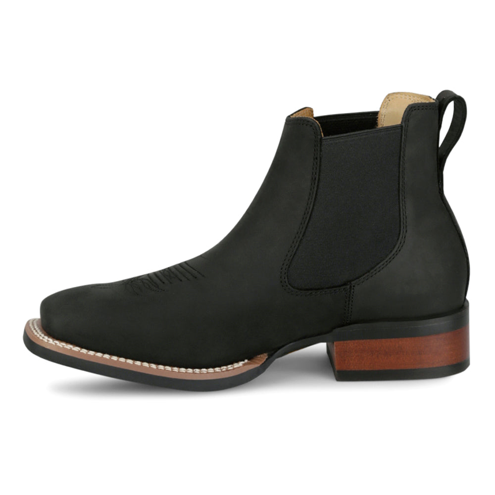 Shop Black Mens Crazy Buck 6 Inch Square Toe Chelsea Boots