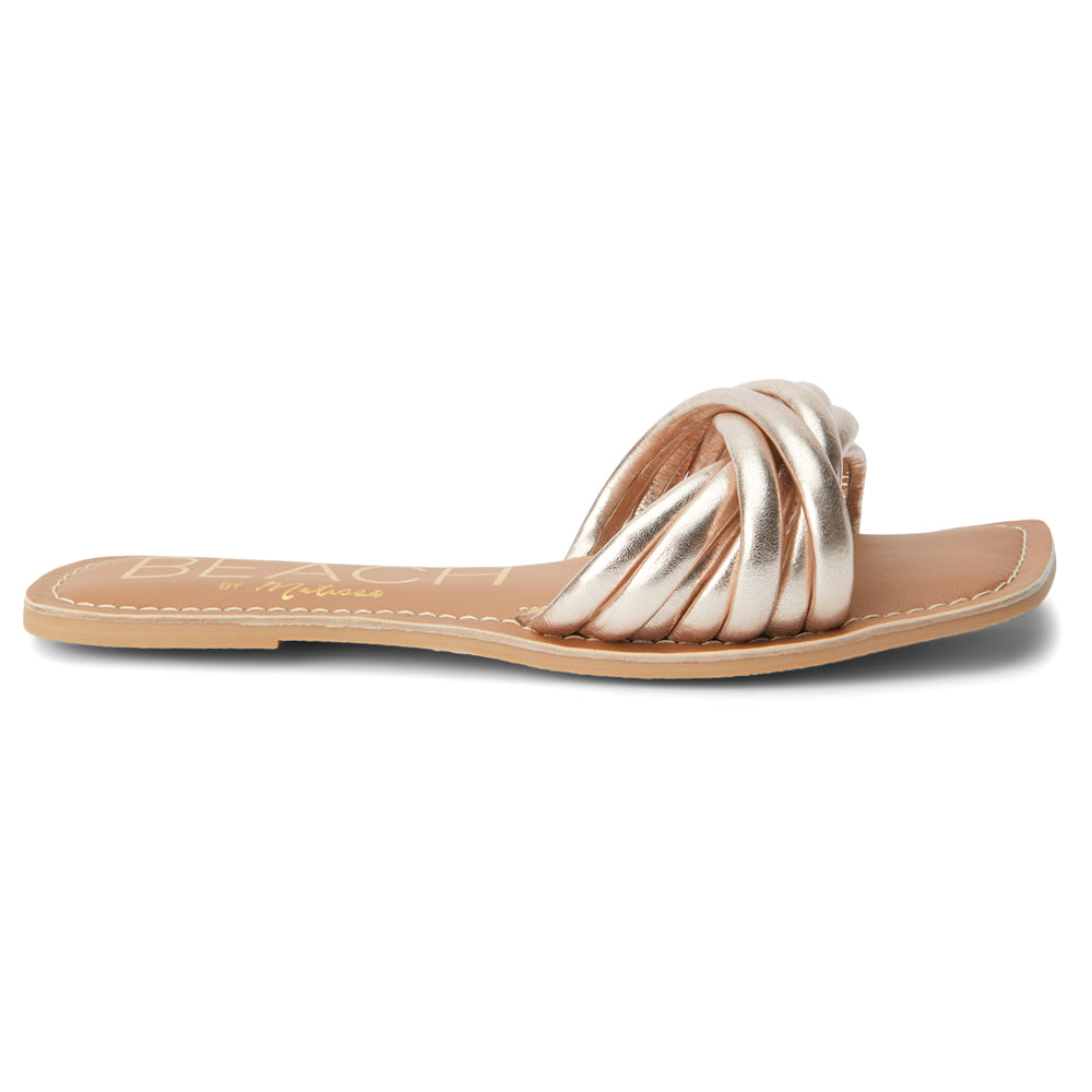 Shop Gold Womens BEACH by Matisse Gale Slide Sandals – Shoebacca