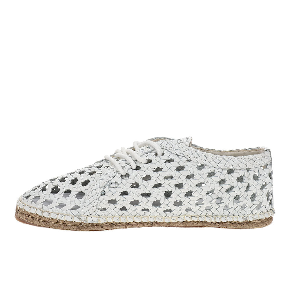Shop White Womens Gemini Woven Flats – Shoebacca