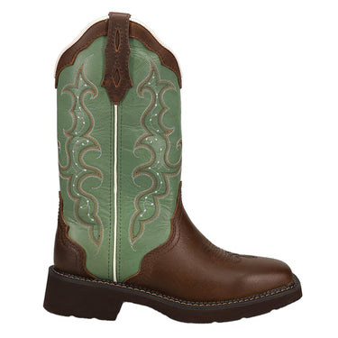 Shop Brown, Green Womens Justin Boots Raya Embroidered Square Toe