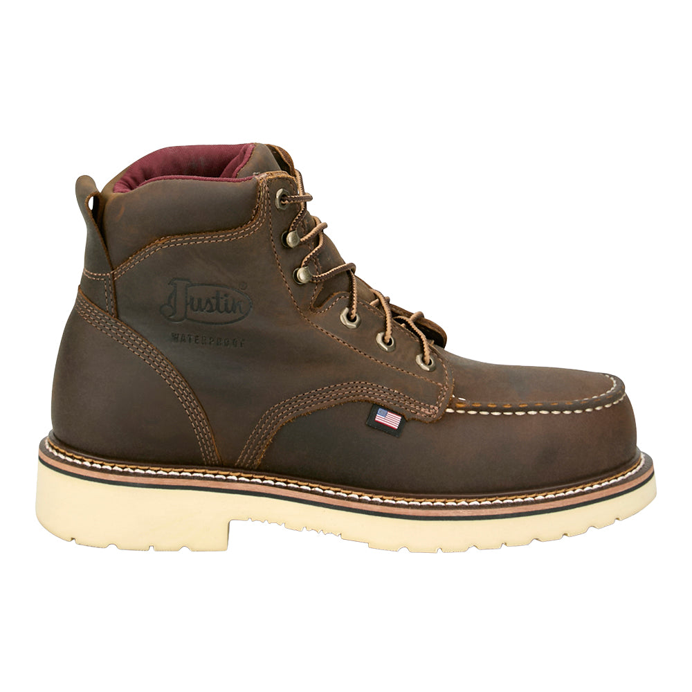 Shop Brown Mens Homeland Akron Waterproof Soft Toe Work Boots