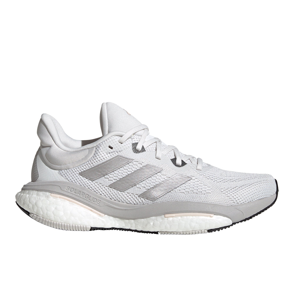 adidas Solarglide 6 Womens Fitness Gym Running Shoes, White/Tan/Silver