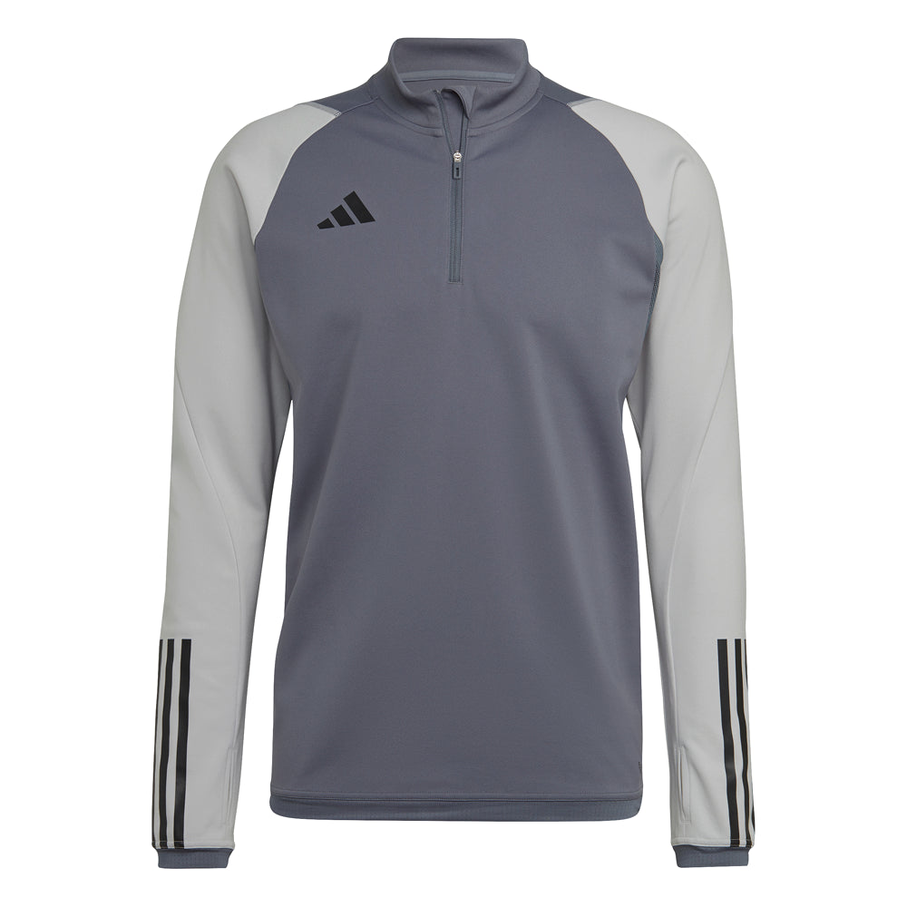 Shop Grey Mens Tiro23 Training Mock Neck Quarter Zip Pullover