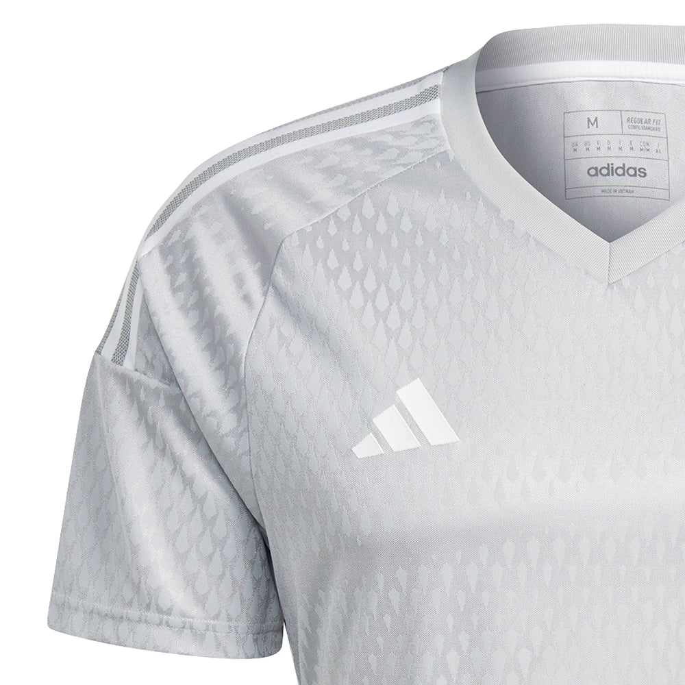 Shop Grey Mens Tiro23 Competition V Neck Short Sleeve Soccer
