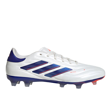 adidas Copa Pure 2 Pro FG Firm Ground Soccer Cleats, White/Lucid Blue/Solar Red / 7.5
