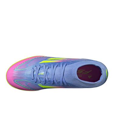 adidas F50 League Mid-Cut Turf Soccer Shoes - Women's - Blue Fusion / Lucid Lemon / Lucid Pink