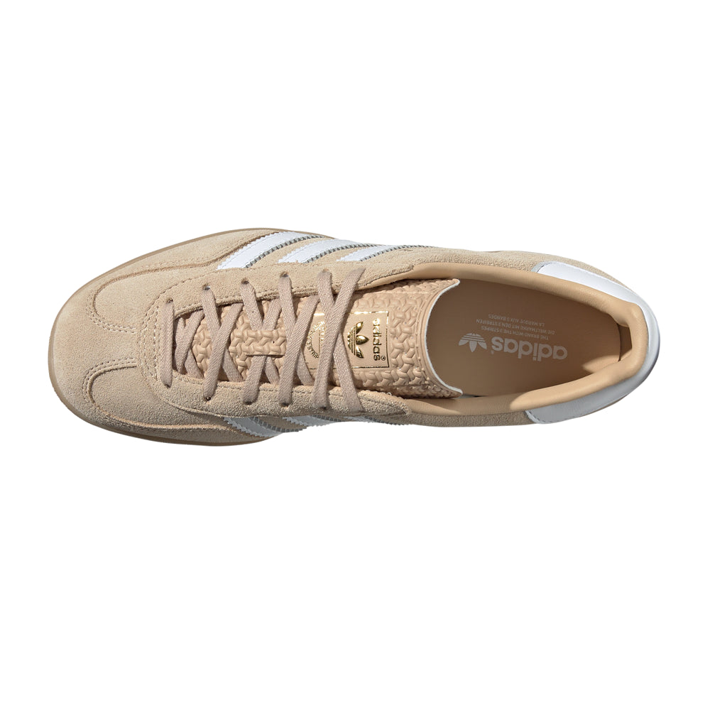 Shop Beige Womens Gazelle Indoor Lace Up Sneakers  Shoebacca