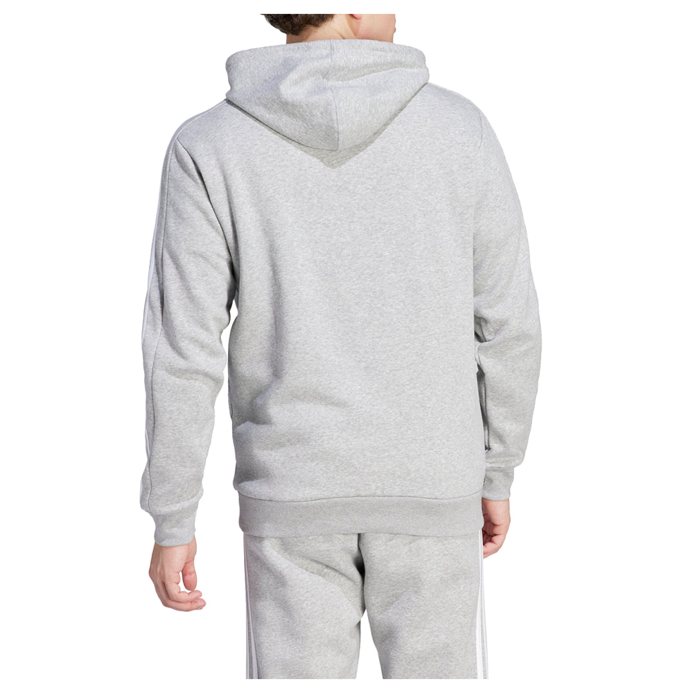 Shop Grey Mens Essentials Fleece 3-Stripes Pullover Hoodie – Shoebacca