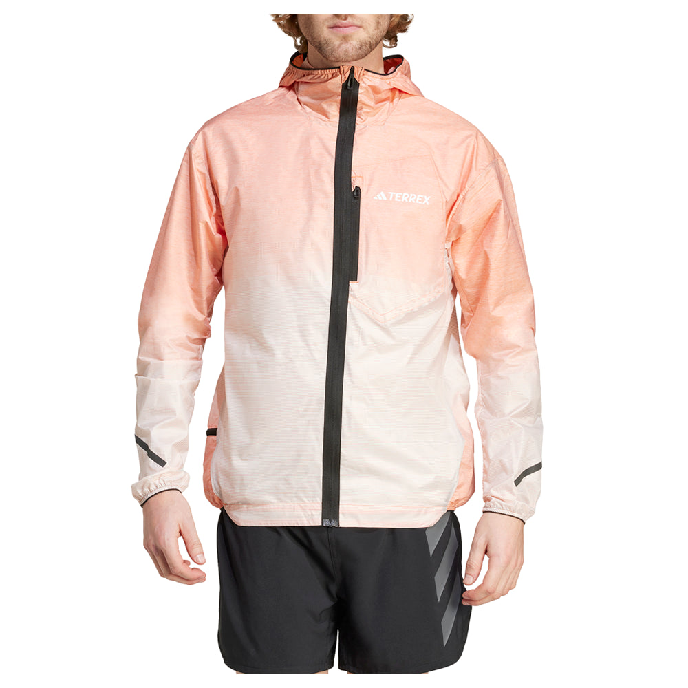 Shop Pink Mens Terrex Xperior Light Windweave Full Zip Jacket