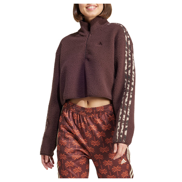 Shop Brown Womens Essentials Mock Neck Long Sleeve Quarter Zip