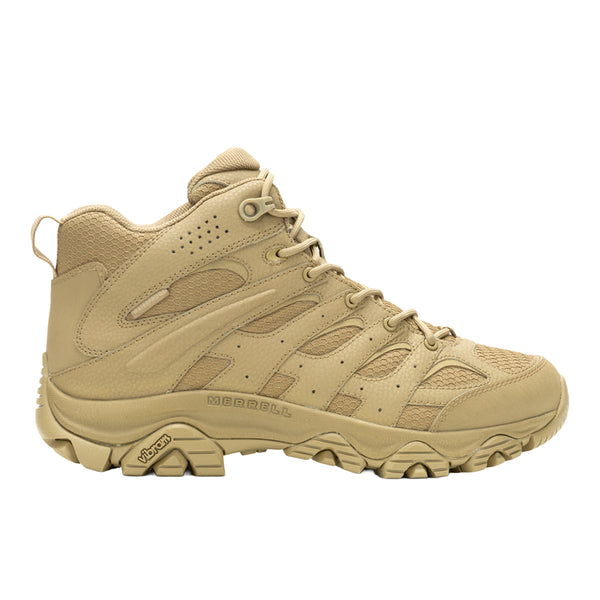 Shop Beige Mens Merrell Work Moab 3 Mid Waterproof Soft Toe  display picture 1