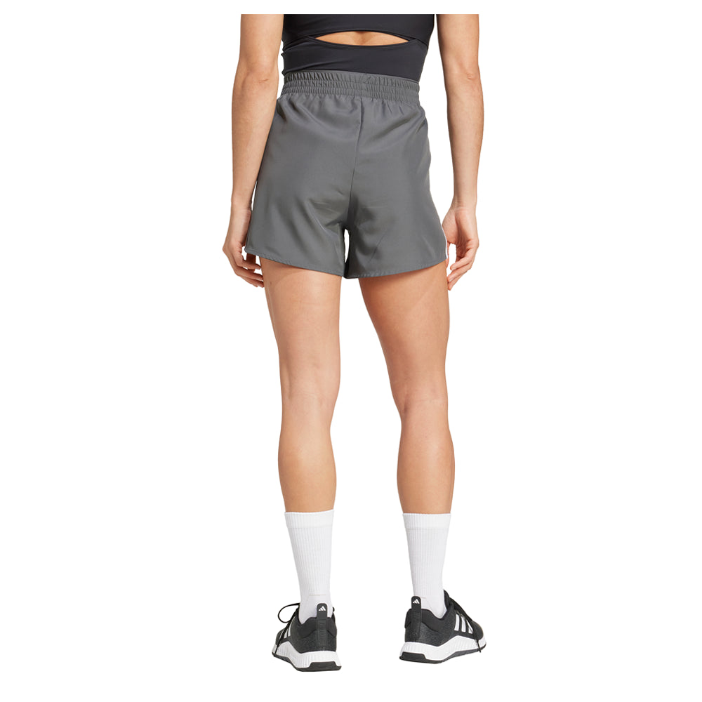 Shop Grey Womens 3 Stripes High Rise Shorts – Shoebacca