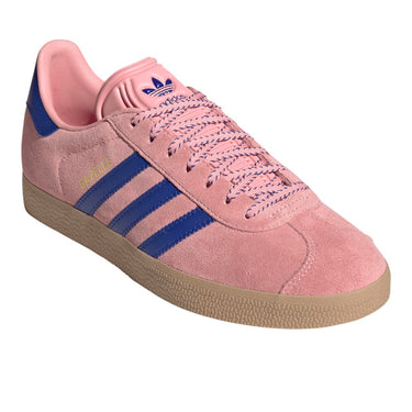 adidas gazelle silver green womens adidas Gazelle Sneaker in Pink Spark/Lucid Blue/Sulfur