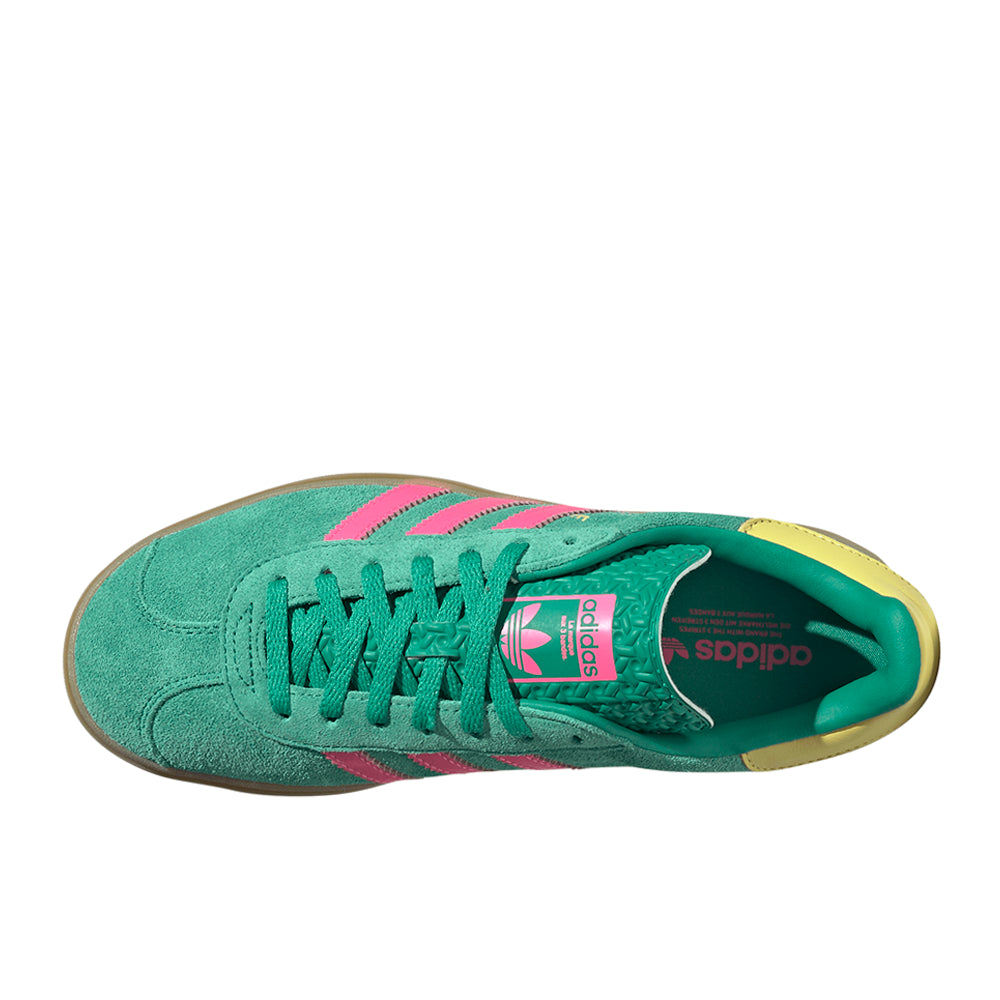 adidas Originals Gazelle Bold Women's Court Green/Lucid Pink/Pure Sulfur Shoes, Size: 9