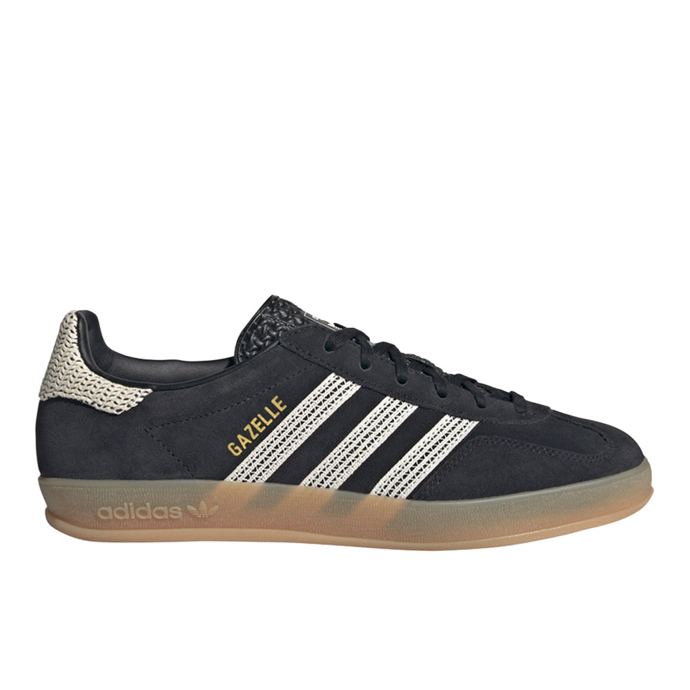 black leather gazelles womens