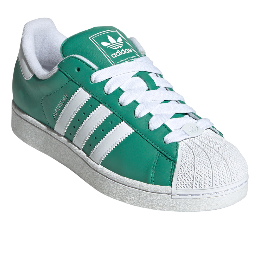 adidas Superstar II Shoes - Men's - Semi Court Green / Cloud White