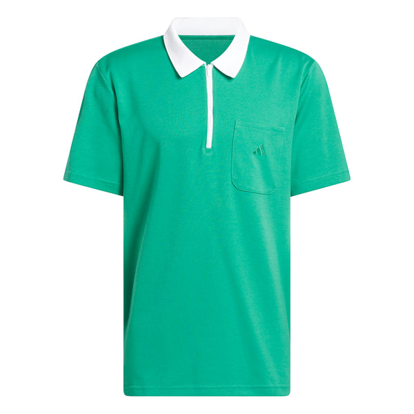 Shop Green Mens Essentials Quarter-Zip Short Sleeve Polo Shirt