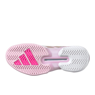 adidas Women's Adizero Ubersonic 5 Tennis Shoes, White/Ash Peacoat/Lucid Pink, Size 8.5