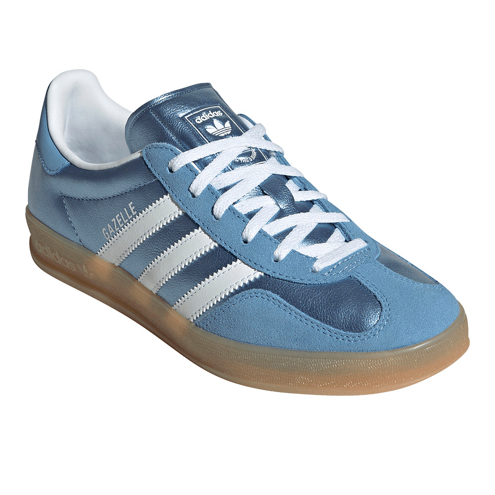 Shop Blue Womens Gazelle Indoor Lace Up Sneakers – Shoebacca