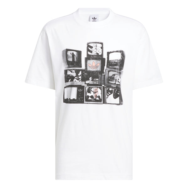 Shop White Mens Vintage TV Graphic Crew Neck Short Sleeve T-Shirt