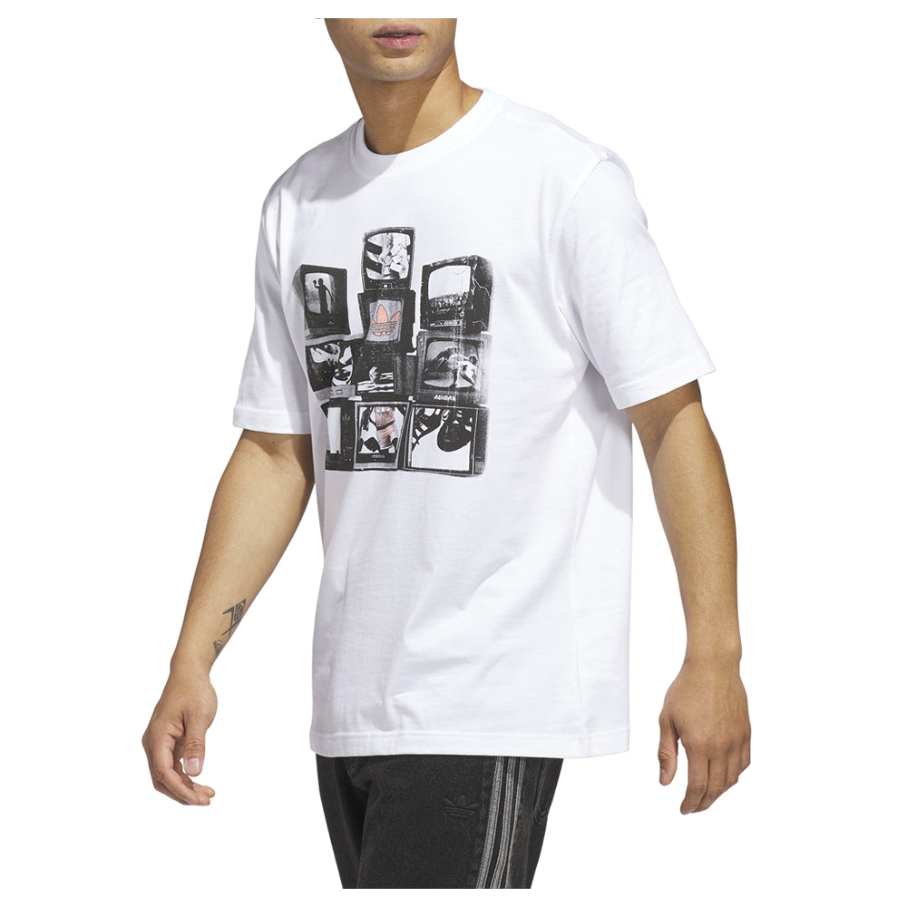 Shop White Mens Vintage TV Graphic Crew Neck Short Sleeve T-Shirt