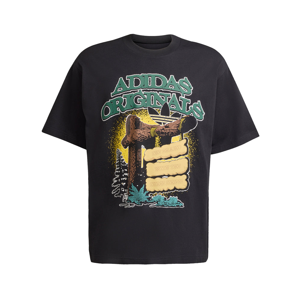 Shop Black Mens Originals Camp Graphic Crew Neck Short Sleeve T