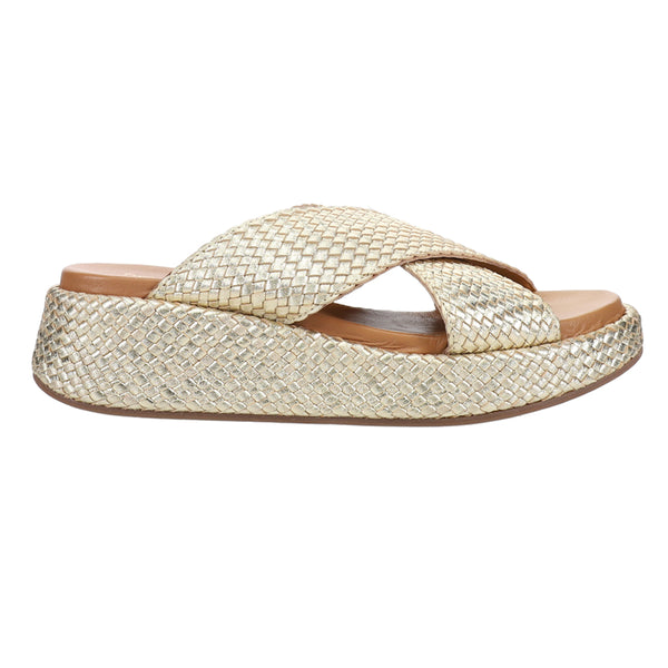 Shop Gold Womens Seychelles Key West Metallic Platform Sandals