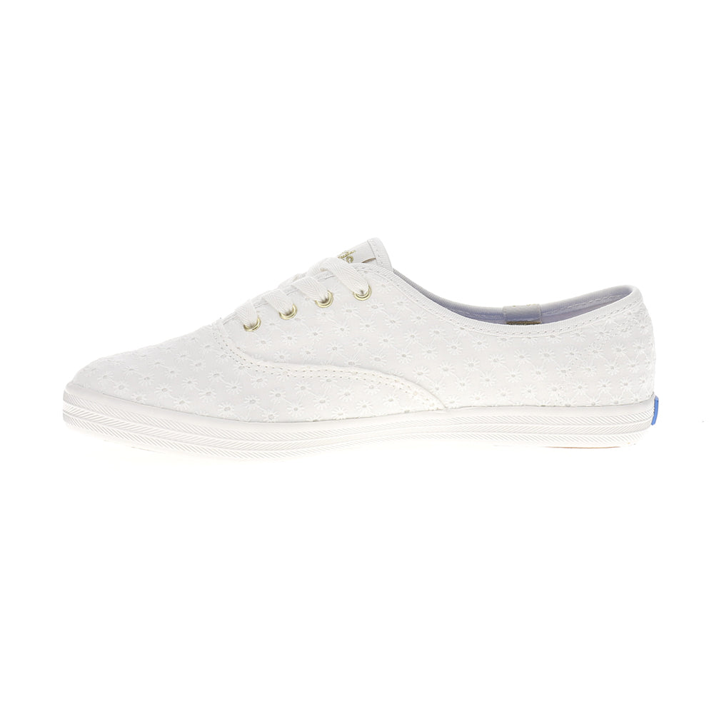 (取寄) ケッズ レディース チャンピオン キャンバス レース アップ Keds women Champion Canvas Lace Up  White Mini Daisy Eyelet Shop White Womens Champion Mini Daisy Eyelet Lace Up Sneakers