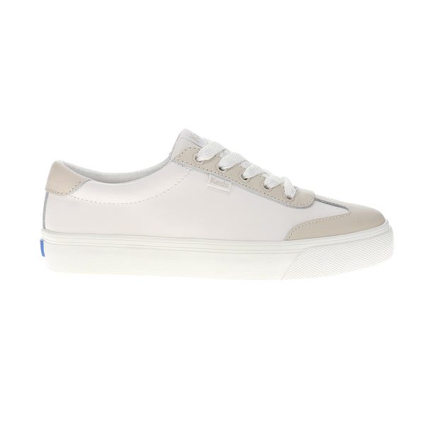 Shop Beige, White Womens Jump Kick T-Toe Leather Lace Up Sneakers