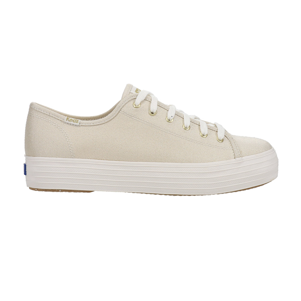 Keds Dames Triple Kick Canvas Sneaker, Goud Metallic Textiel, 42 EU Keds Dames Triple Kick Canvas Sneaker, Goud Metallic Textiel, 42 EU