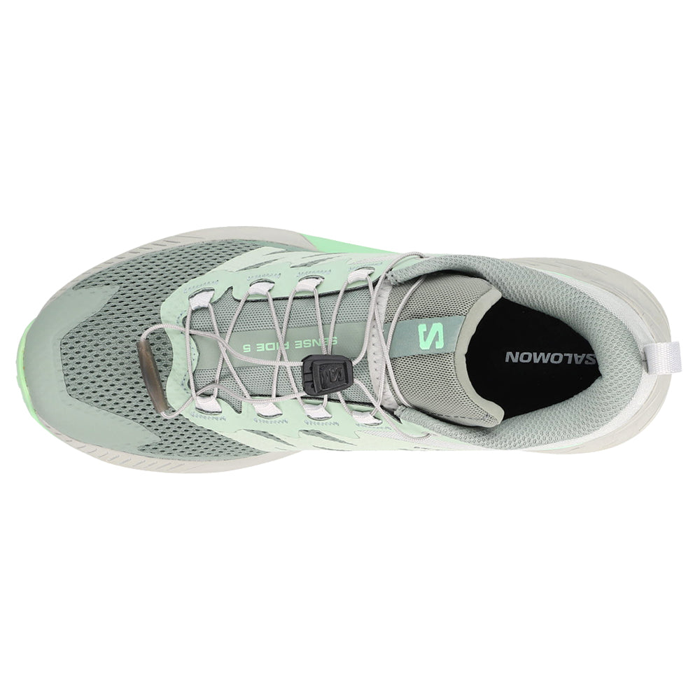 Shop Green, Grey Womens Salomon Sense Ride 5 Trail Running Shoes – Shoebacca