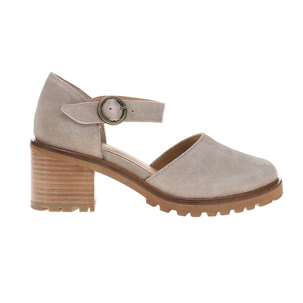 Shop Beige Womens Lock and Key Round Toe Mary Jane Block Heel