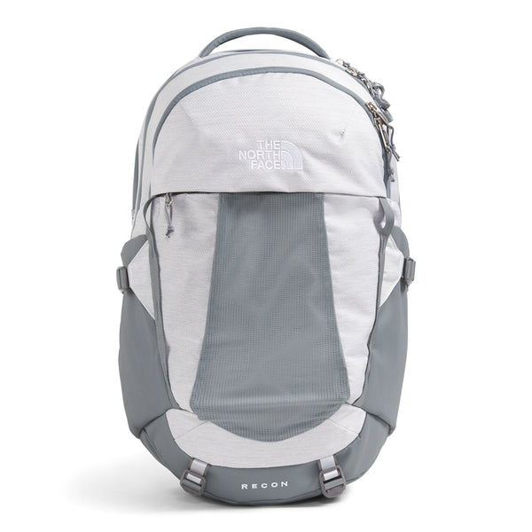 ladies north face backpack The North Face Women's Recon Backpack: White Metallic Melange/Mid Grey