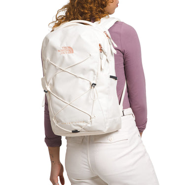 The North Face Women's Jester Luxe Backpack, White Dune/Burnt Coral Metallic