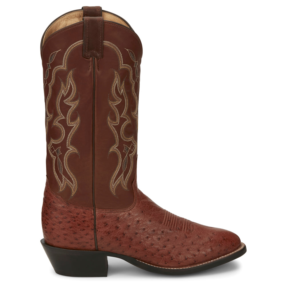 Tony Lama Tiberius 13 Inch Smooth Ostrich Round Toe Cowboy Boots