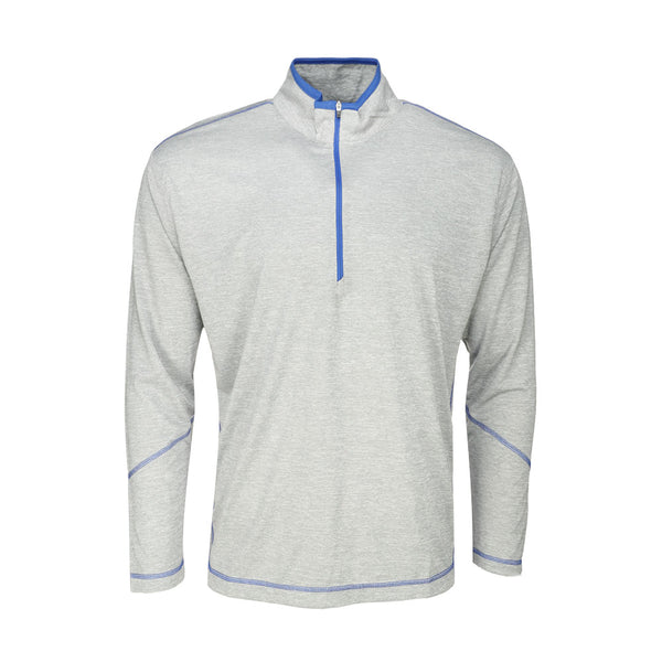 Shop Grey Mens Page & Tuttle Heather Mock Neck Quarter-Zip