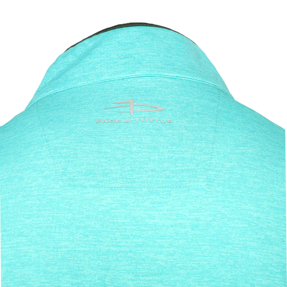 Shop Blue Mens Page & Tuttle Heather Mock Neck Quarter-Zip