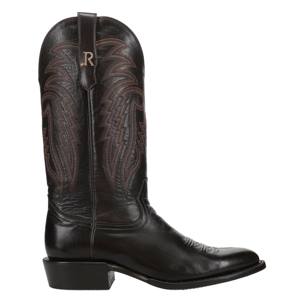 Shop Black Mens R. Watson Boots Sinatra Cowhide Medium Embroidered