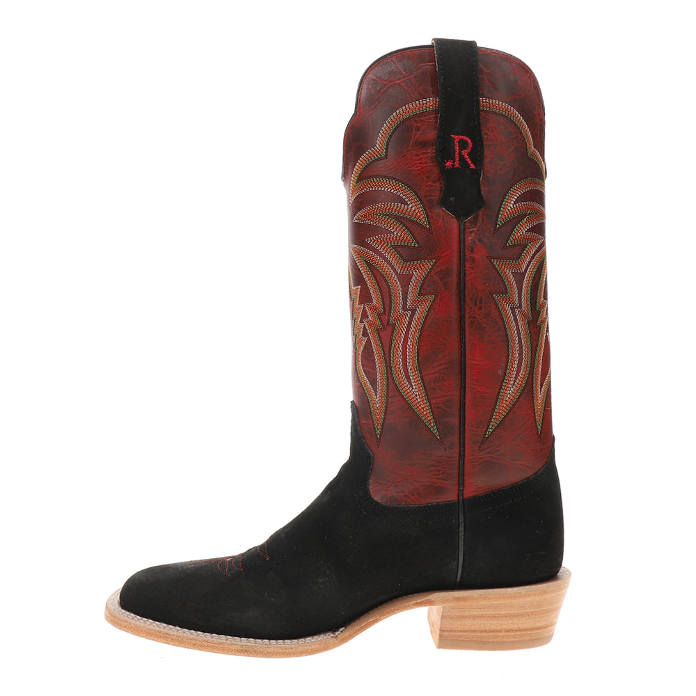 Shop Black, Red Mens Roughout Wide Embroidered Square Toe Cowboy Boots ...