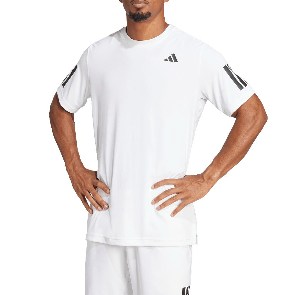 Shop White Mens Club Tennis CLIMACOOL 3-Stripes T-Shirt – Shoebacca