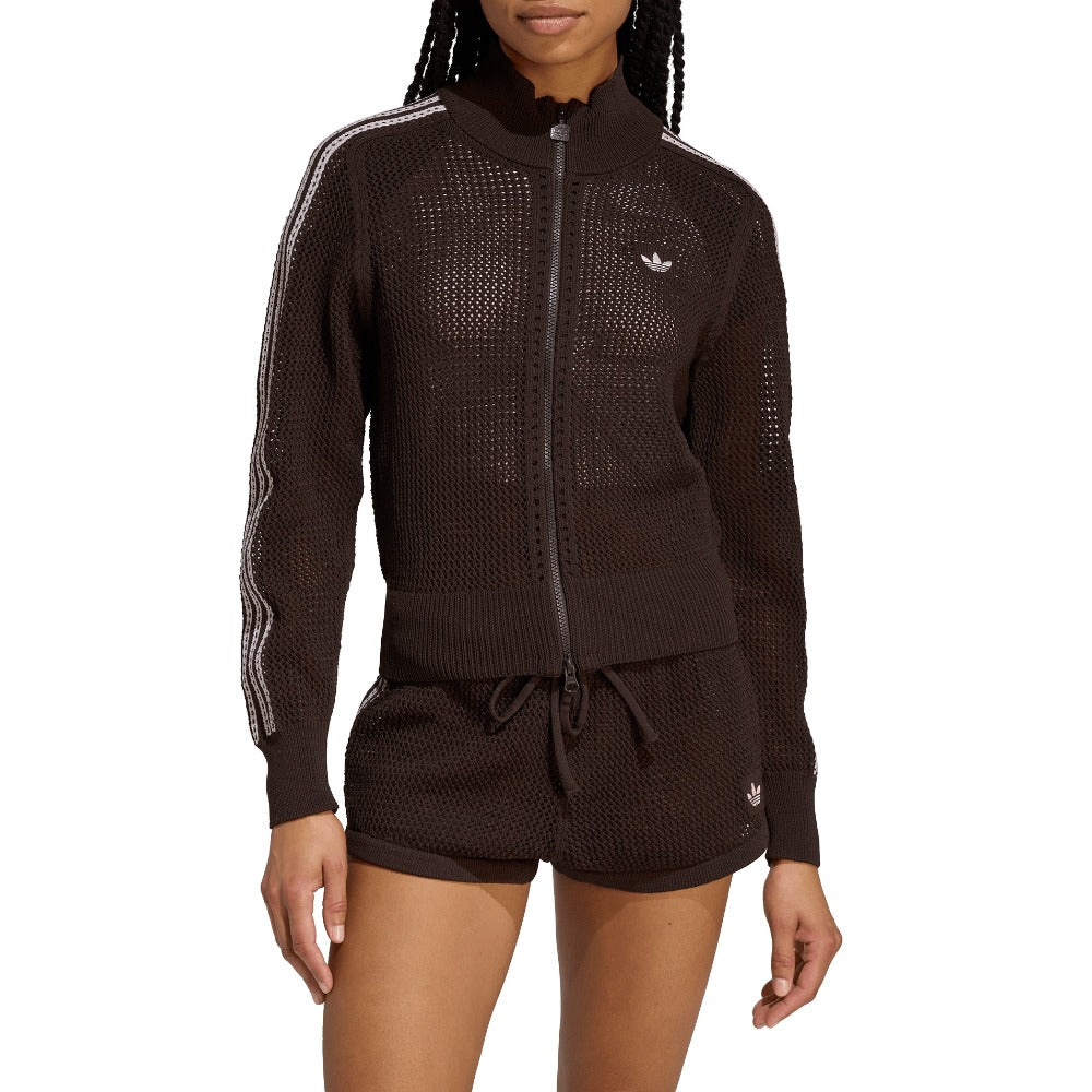 Shop Brown Womens Knitted Crochet Firebird Track Top – Shoebacca