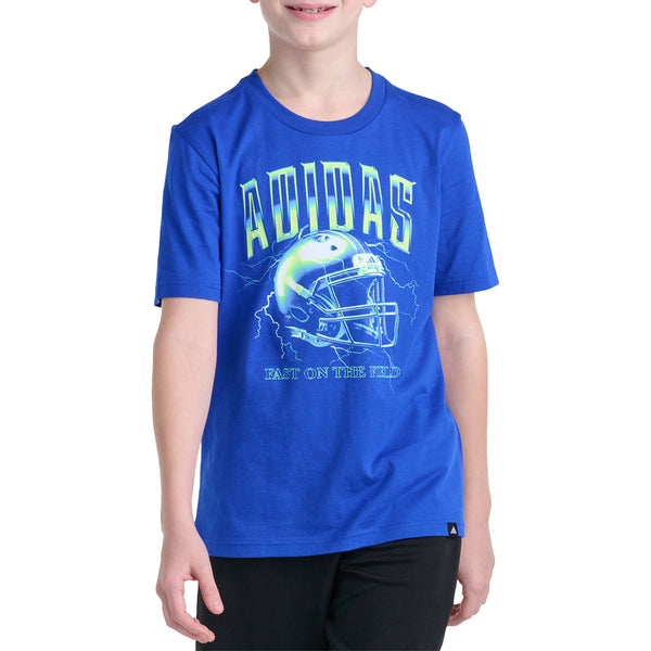 Shop Blue Boys Short Sleeve Football Energy Tee – Shoebacca