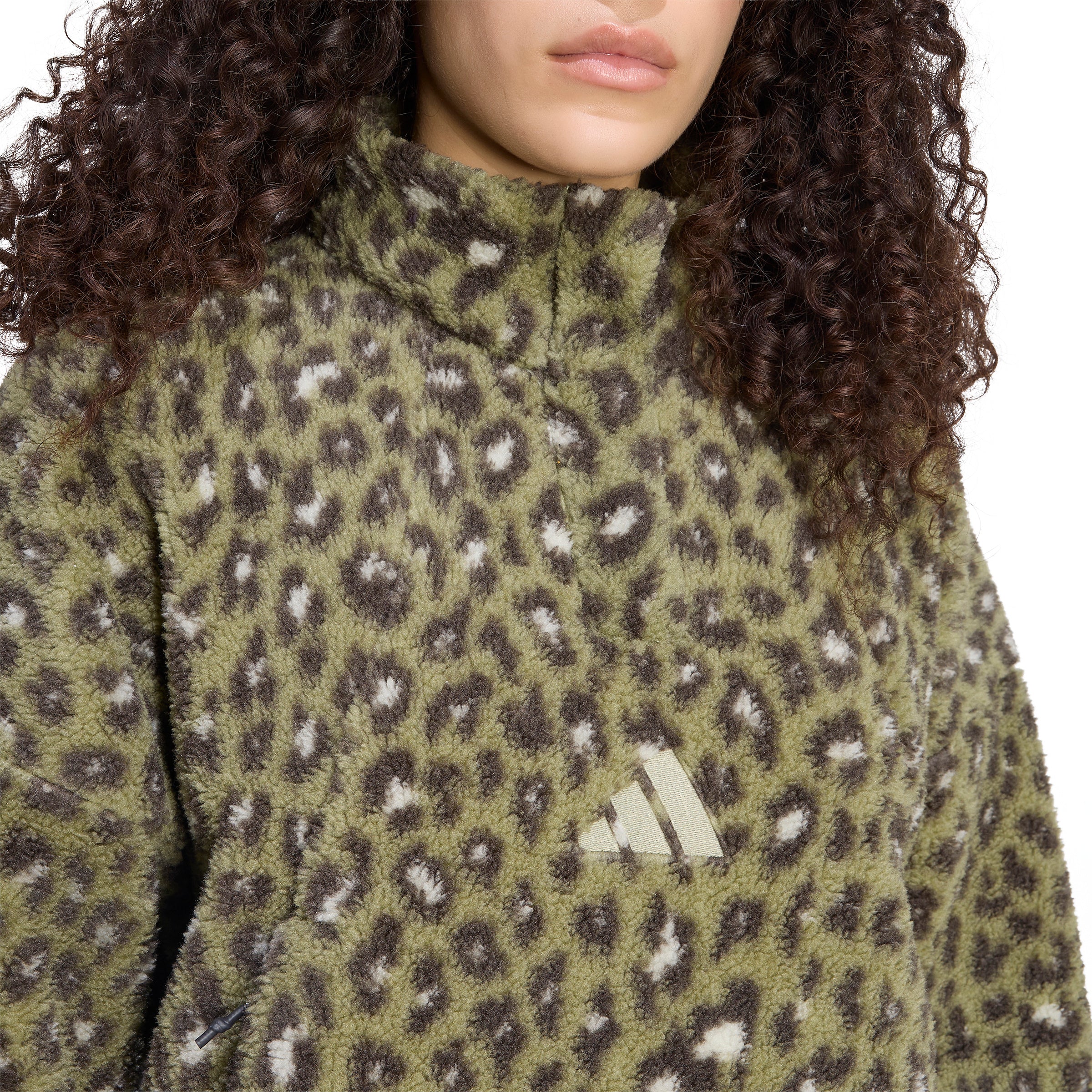 Shop Green Womens Terrex Xploric Climawarm High Pile Snap Pullover