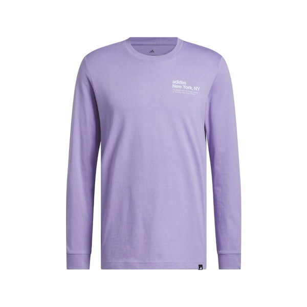 Shop Purple Mens Nyc Building Graphic Long Sleeve T-Shirt – Shoebacca
